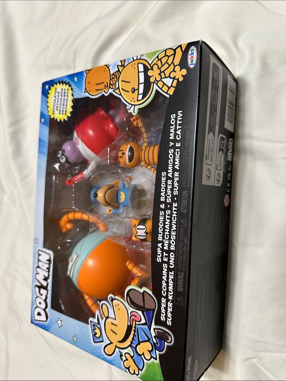 Dog Man Super Buddies Figure Set - Orange, Red, Blue